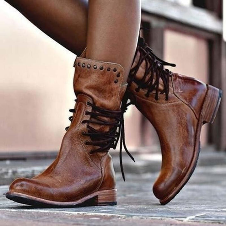 CAITHLYN™ – Vintage Lace-Up Ankle Boots