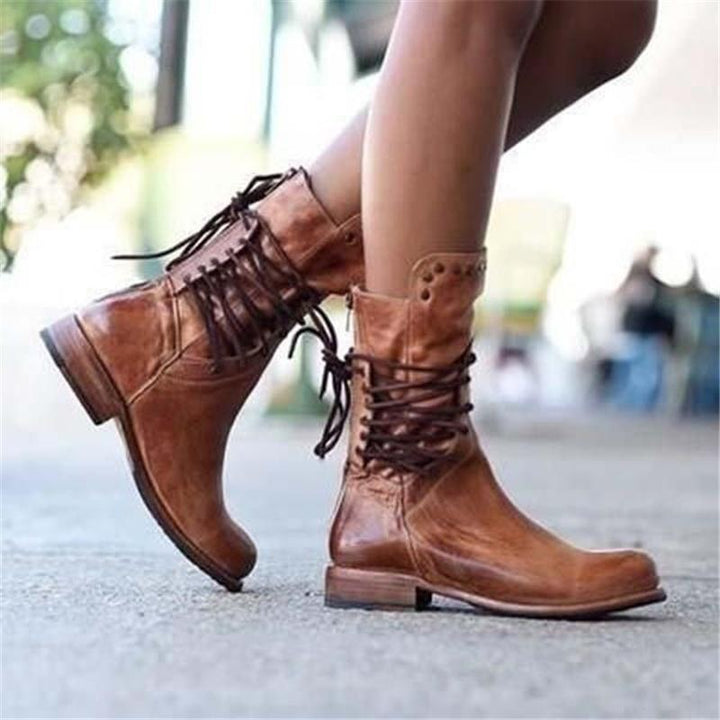 CAITHLYN™ – Vintage Lace-Up Ankle Boots