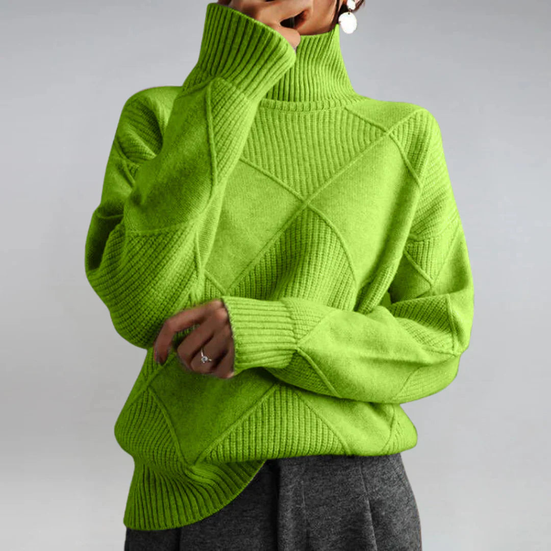 AYLA™ – Textured Turtleneck Sweater
