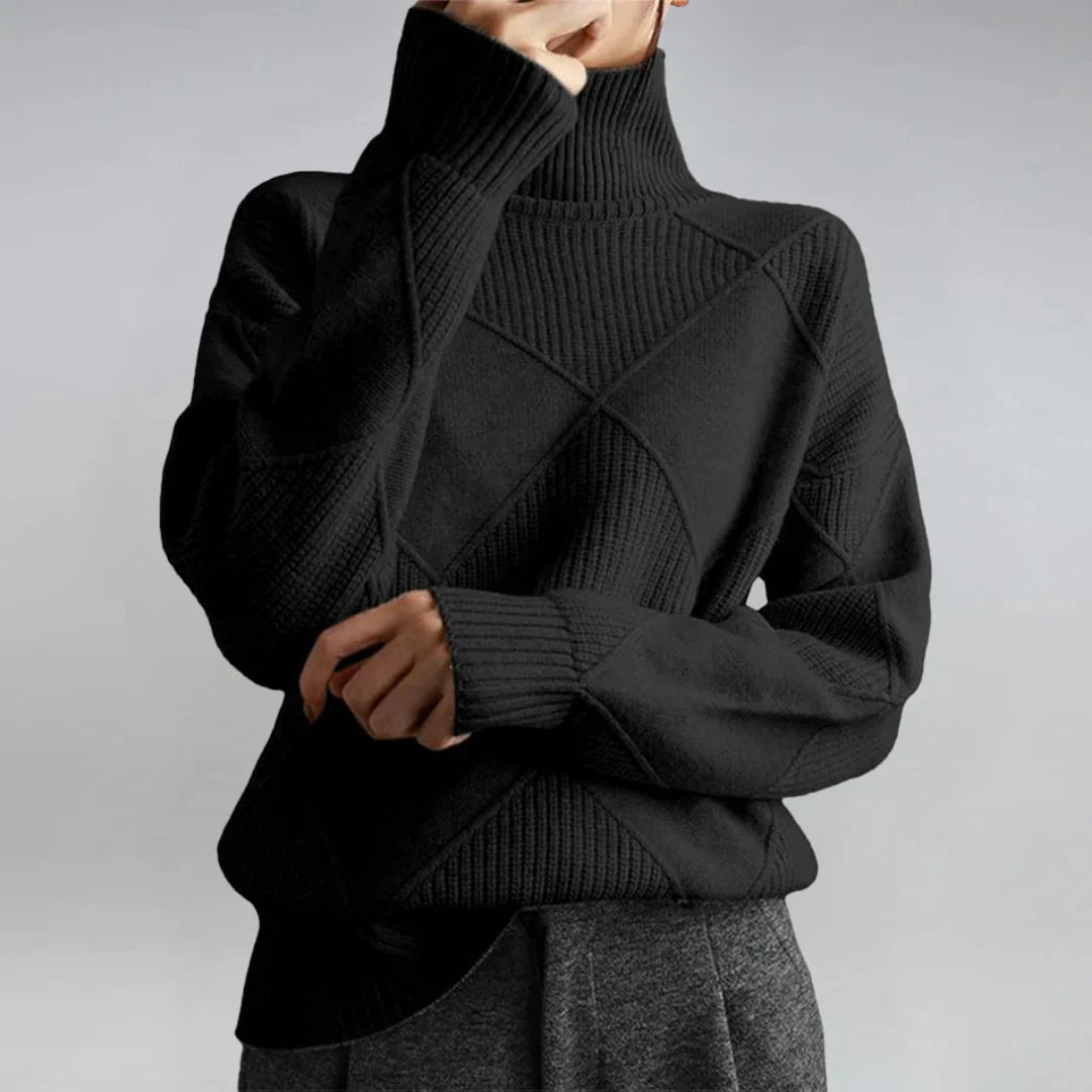 AYLA™ – Textured Turtleneck Sweater
