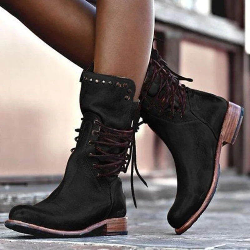 CAITHLYN™ – Vintage Lace-Up Ankle Boots