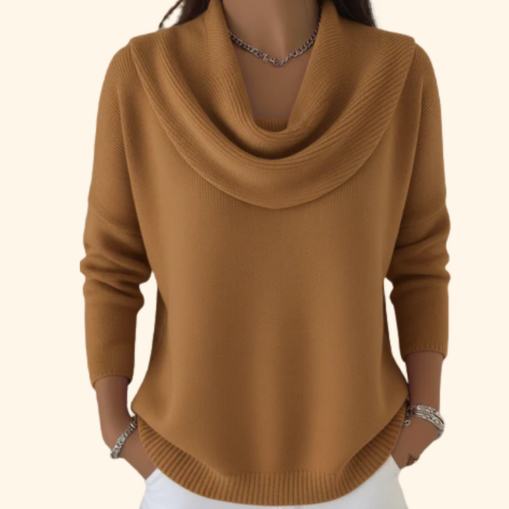 ALINA™ – Draped Cowl Neck Sweater