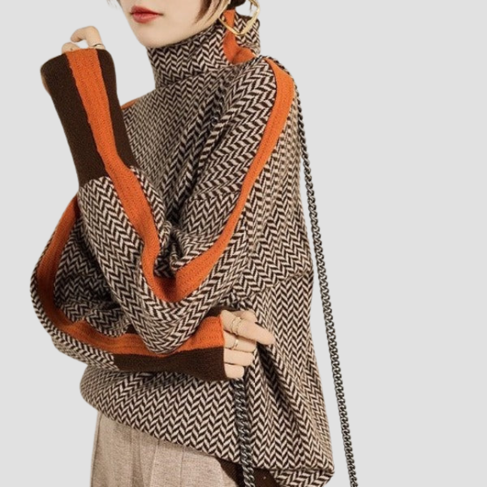 ETTA™ – Contrast Stripe Turtleneck