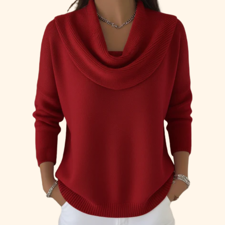 ALINA™ – Draped Cowl Neck Sweater