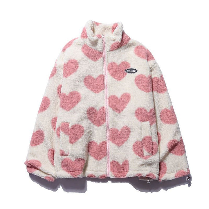 Octavia™ – Reversible Heart Print Fleece Jacket