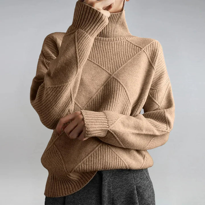 AYLA™ – Textured Turtleneck Sweater
