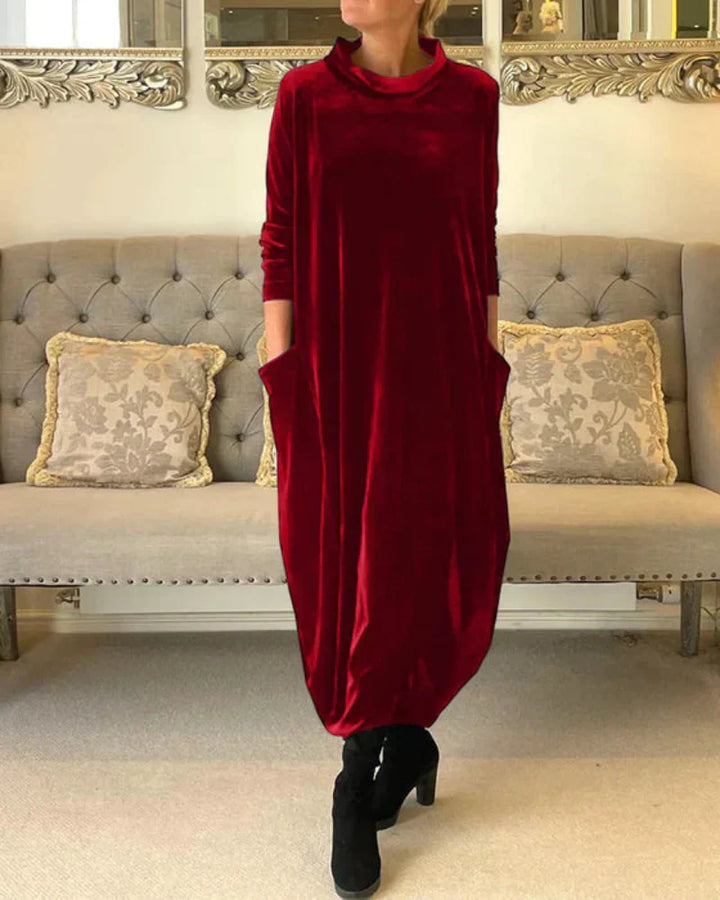 ETTA™ – Velvety Winter Dress with Pockets