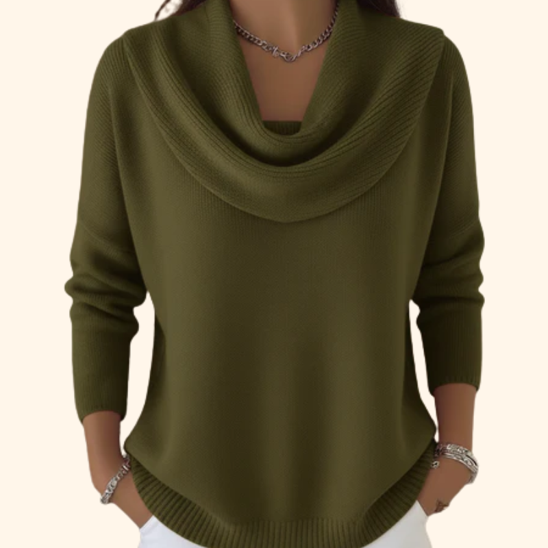 ALINA™ – Draped Cowl Neck Sweater