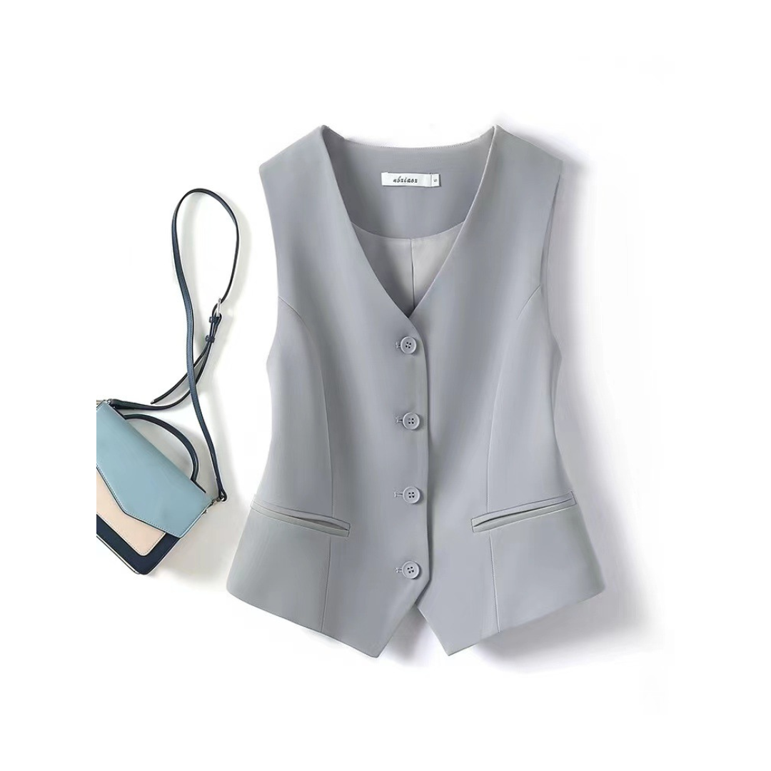 ZARINA™ –  Classy Sleeveless Button-Front Suit Vest