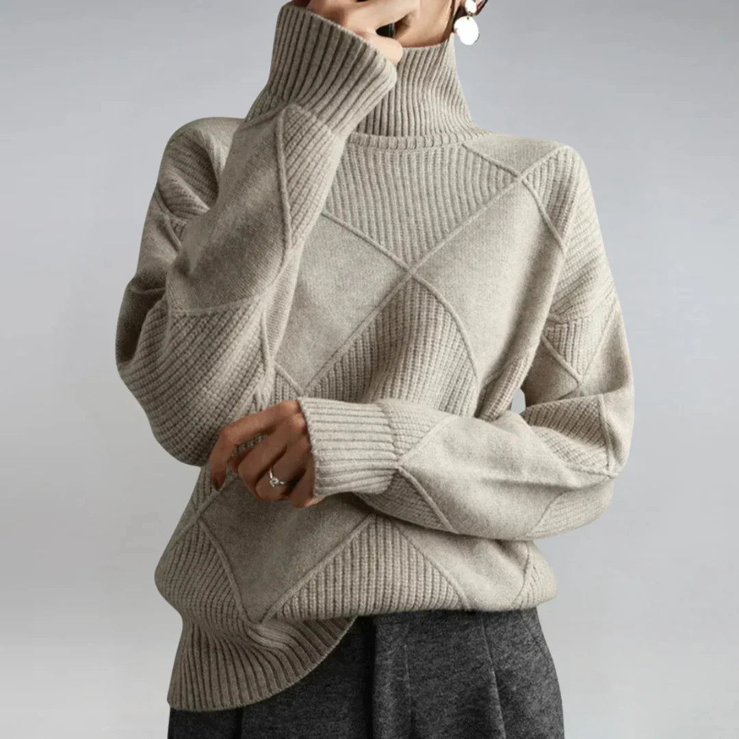 AYLA™ – Textured Turtleneck Sweater