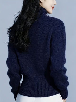 Harriet | Women’s High-Neck Button-Front Knit Cardigan