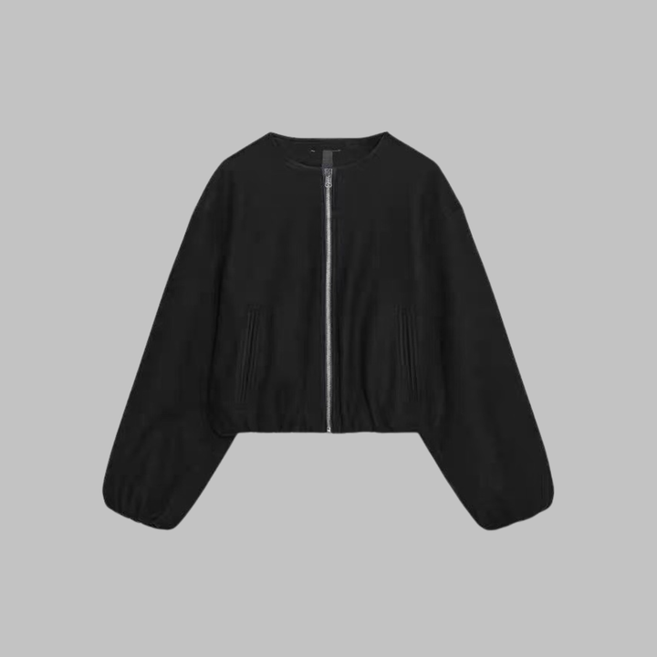 OVALIE™ - Chic Long Sleeve Zipper Crop Top Jacket