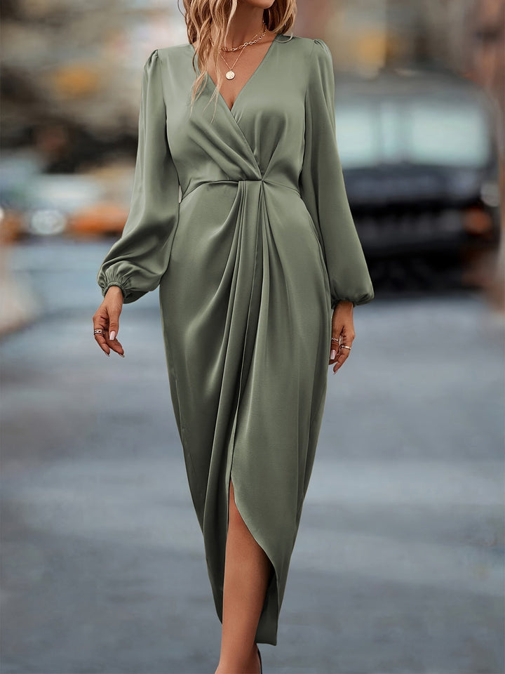 Clara | Women’s Long Sleeve Wrap Midi Dress