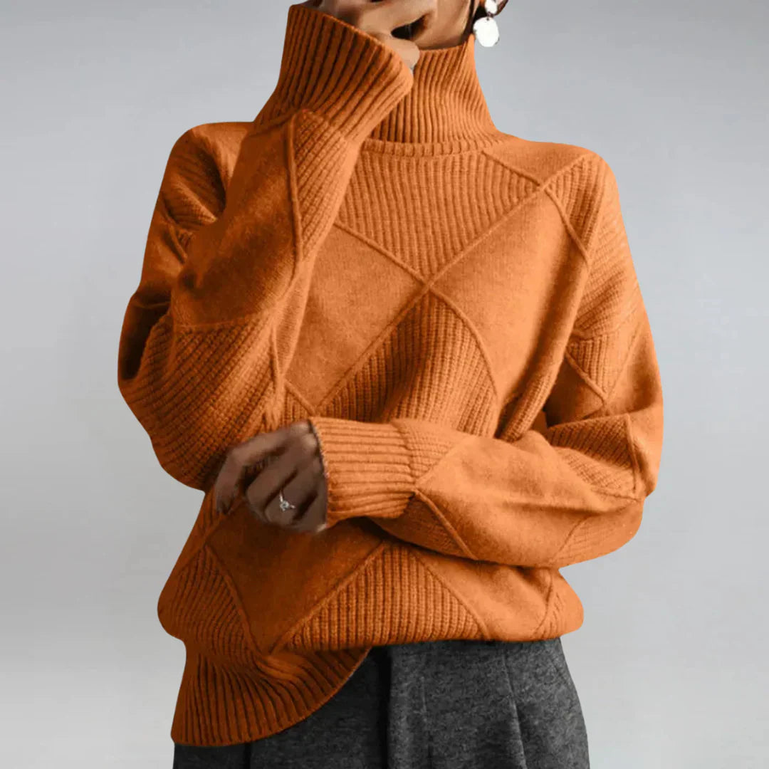 AYLA™ – Textured Turtleneck Sweater