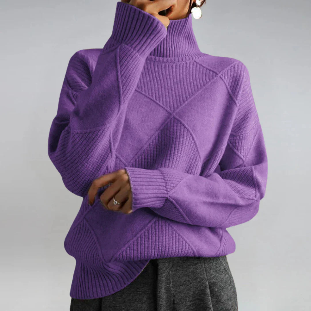 AYLA™ – Textured Turtleneck Sweater