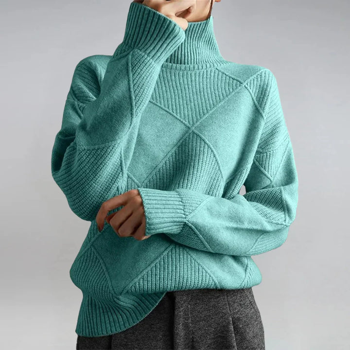 AYLA™ – Textured Turtleneck Sweater