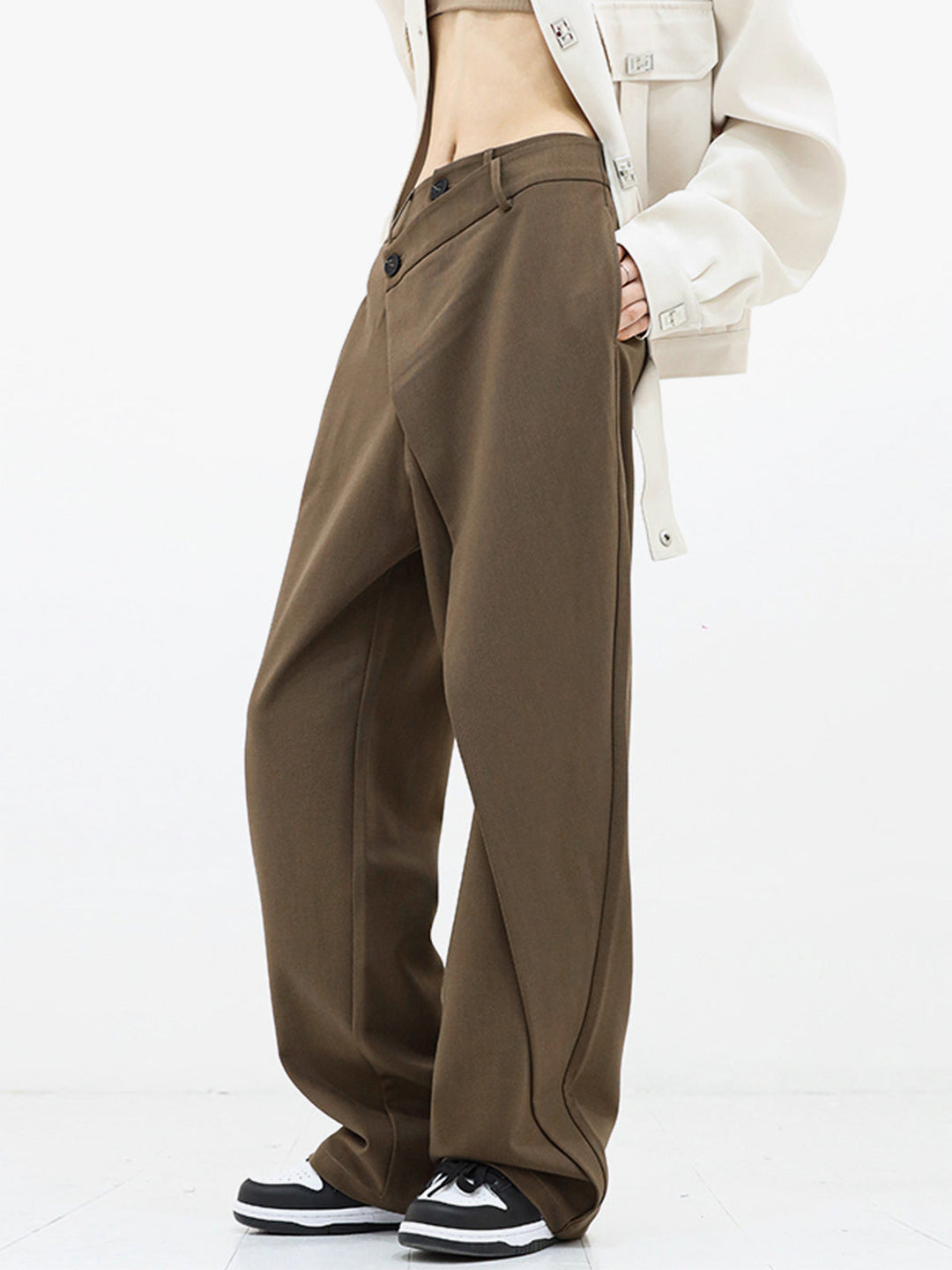 ELENA™ – Asymmetric Layer Wide-Leg Dress Trouser