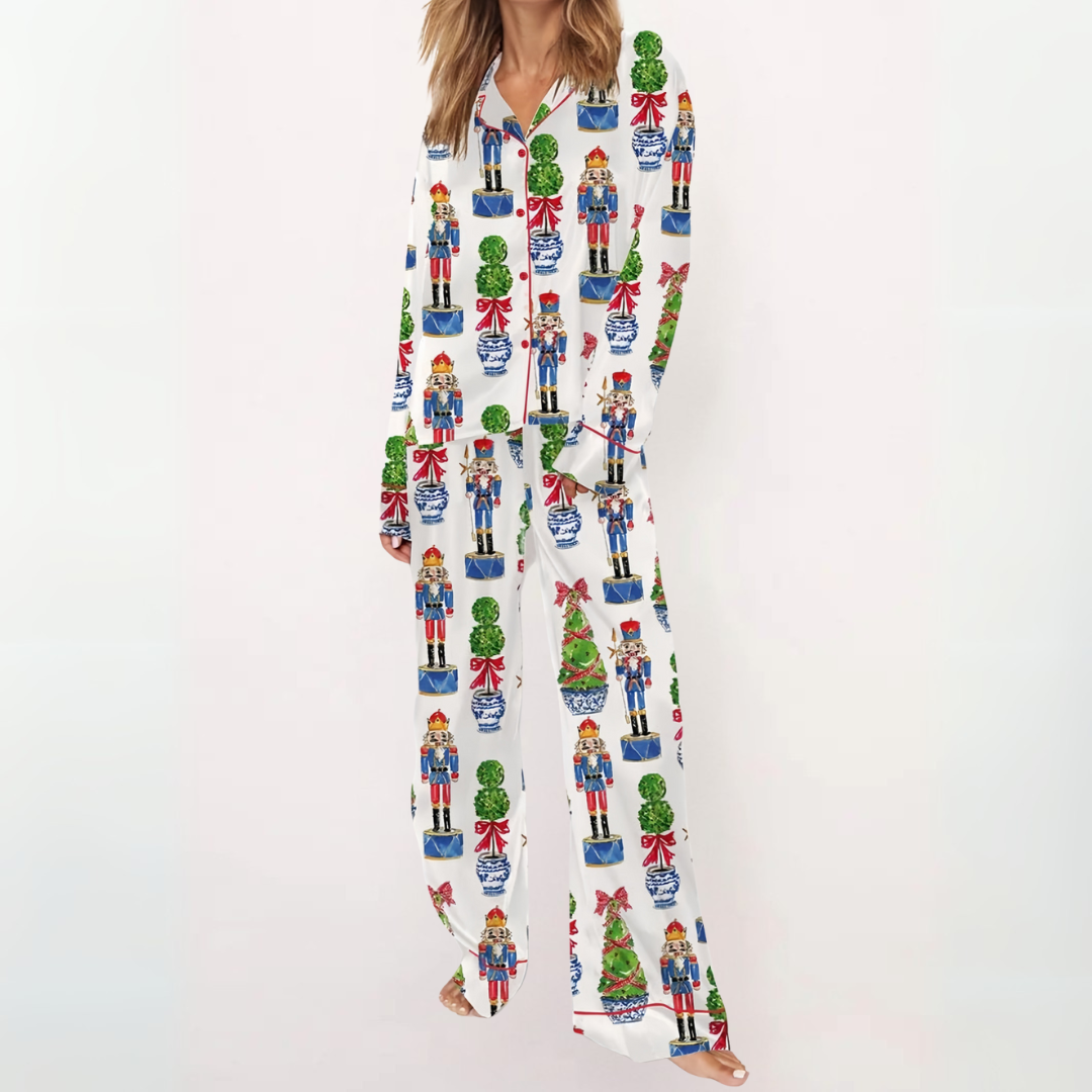 SYLIA™ - Casual Printed Button Down Top and Comfy Pajama