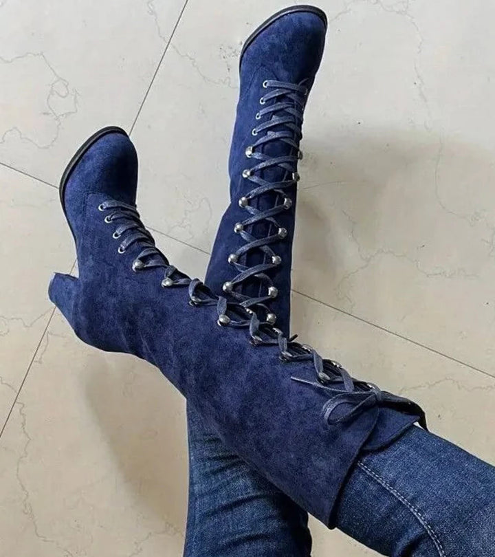 Amanda - Lace-Up High Heel Boots