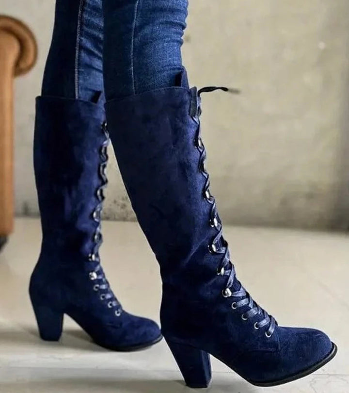 Amanda - Lace-Up High Heel Boots