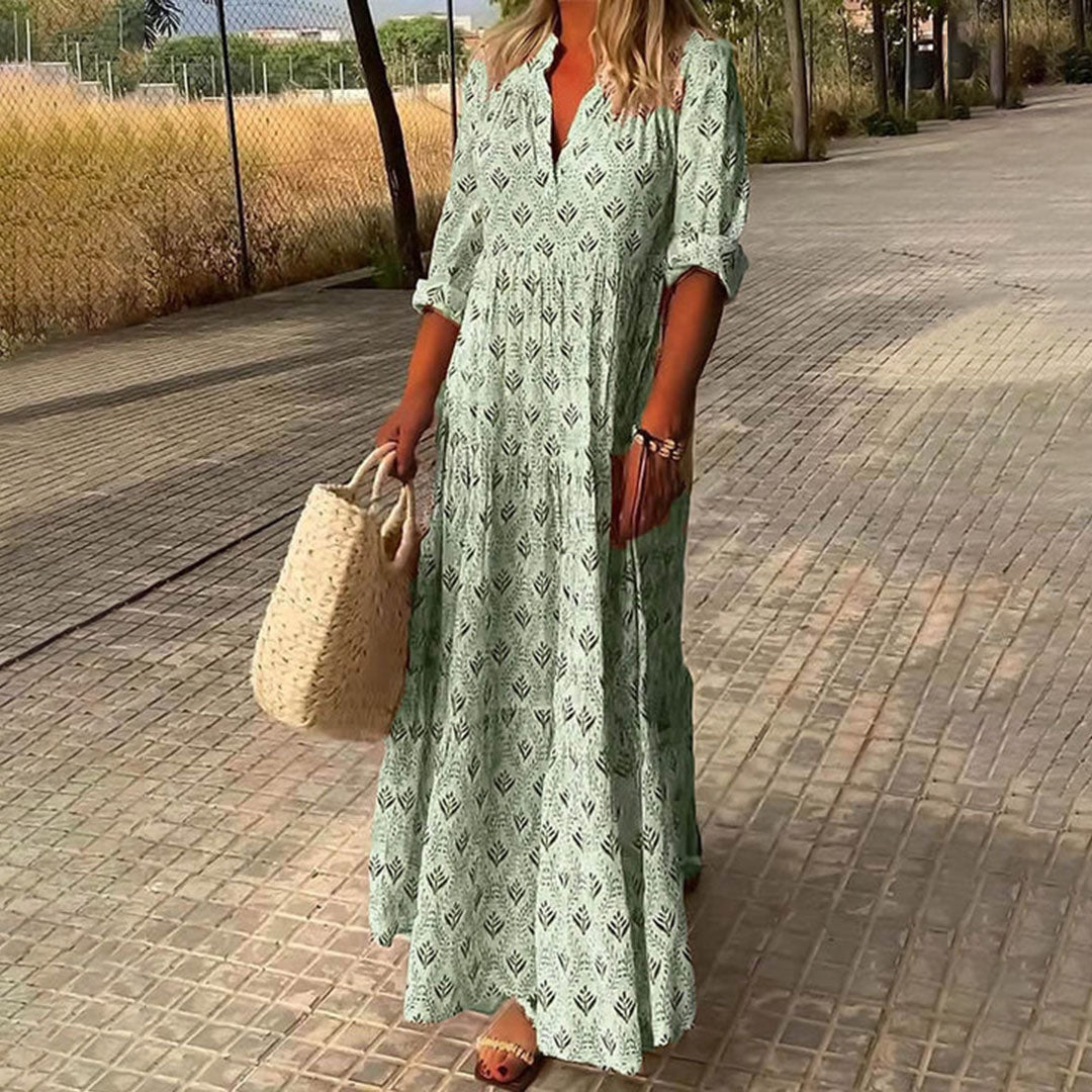 Alice | Women Long Sleeve Summer Boho Print Dress