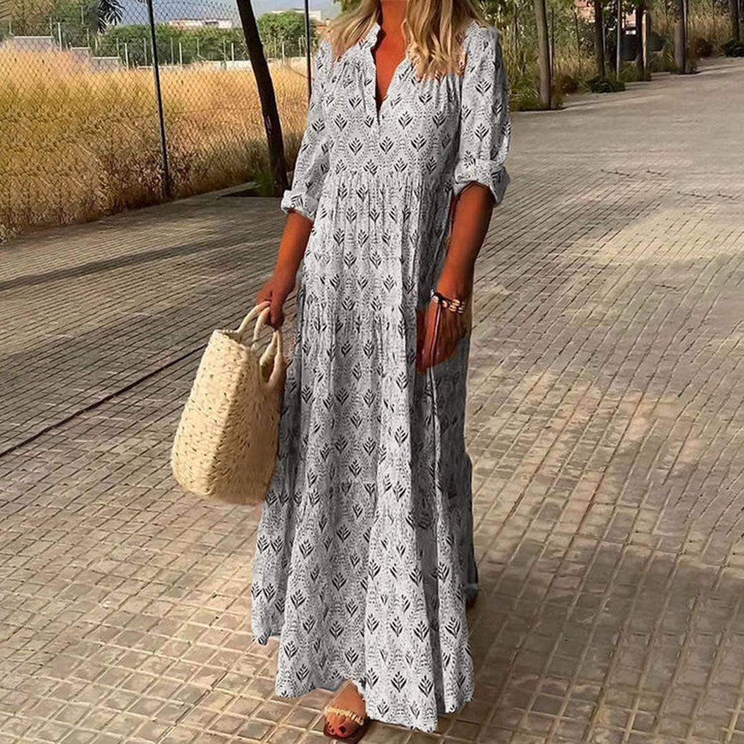 Alice | Women Long Sleeve Summer Boho Print Dress