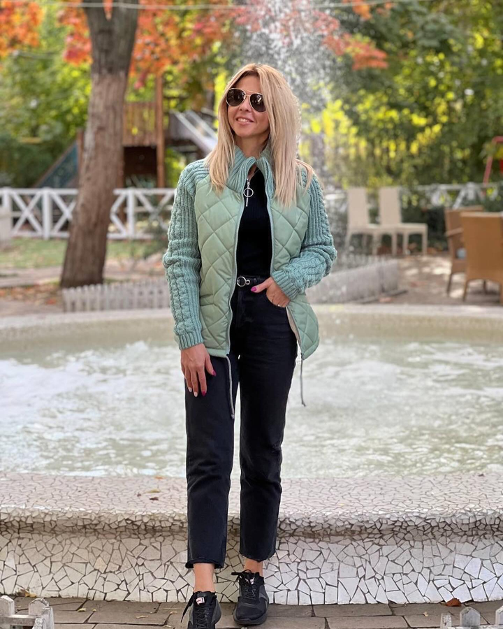 ELENI™ – Quilted Knit-Trim Jacket