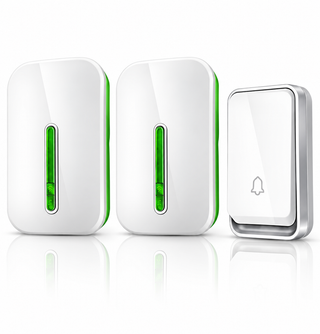 Wireless doorbell set with 1 button and 2 receivers