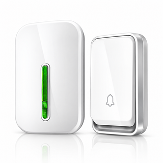 Batteryless wireless doorbell, 1 button and 1 receiver