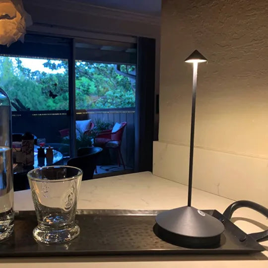 Cordless lamp on a desk