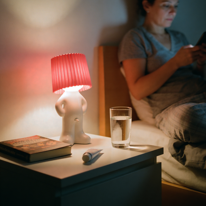 Figure Table Lamp | Decorative Character Lamp with Coloured Shade