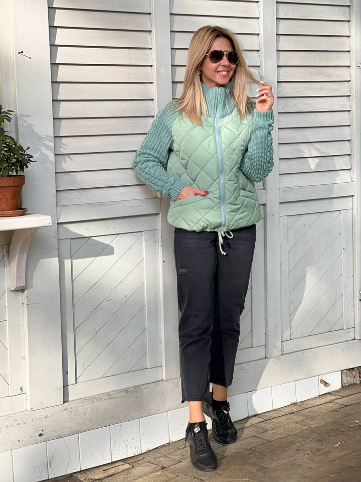 ELENI™ – Quilted Knit-Trim Jacket