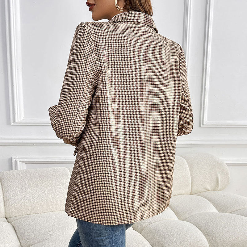 Clarise™ – Retro Houndstooth Blazer
