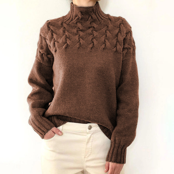 ALINA™ – High Neck Long Sleeve Sweater