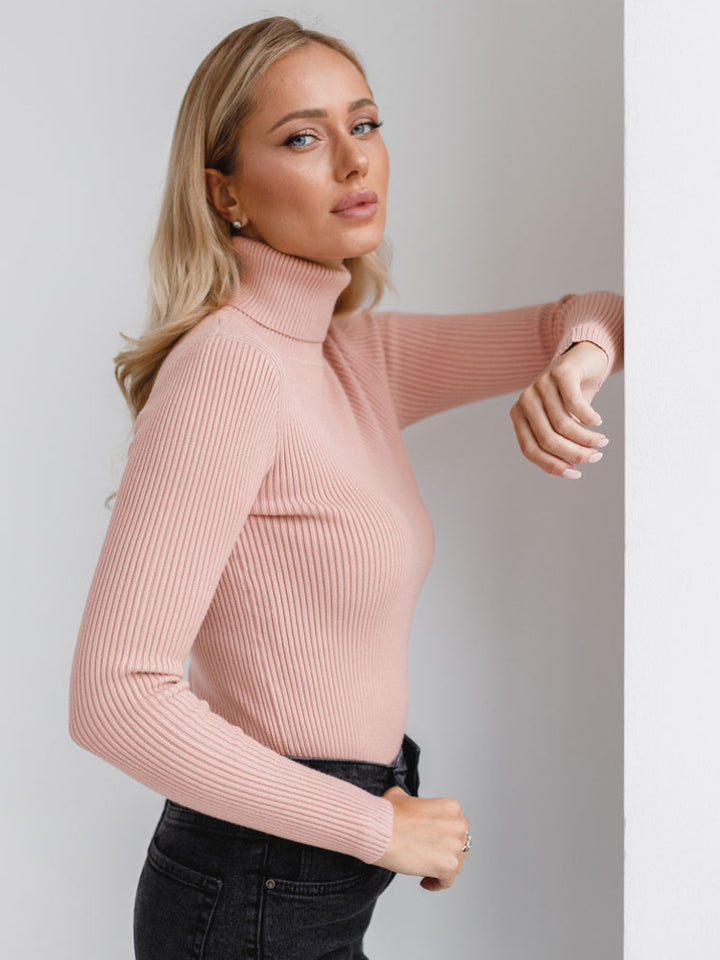 CORA™ – Ribbed Turtleneck Top