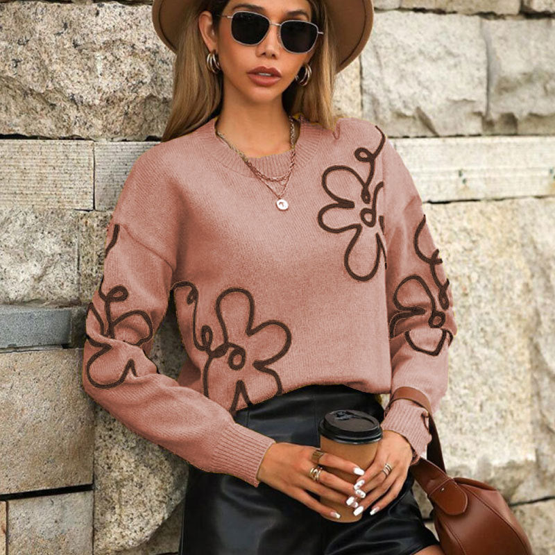 ELDORIA™ – Floral Knit Jumper