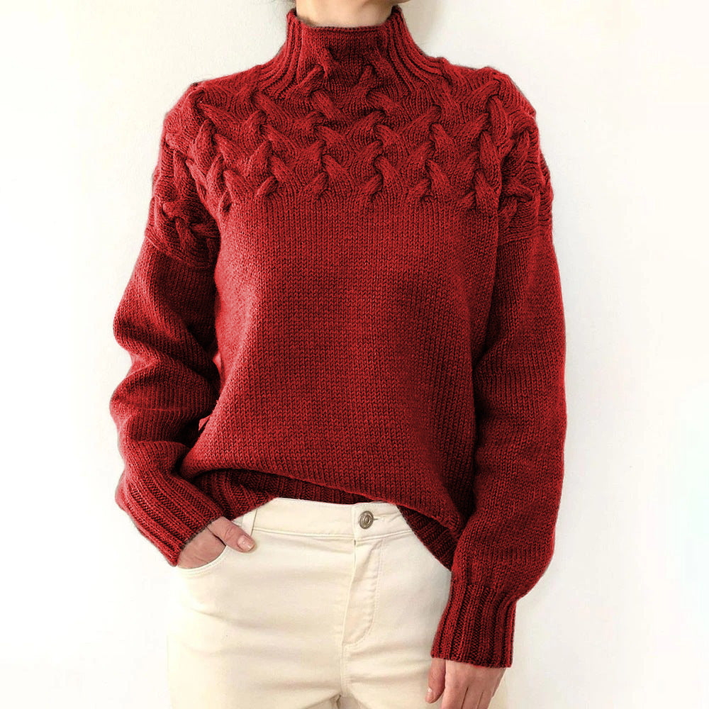 ALINA™ – High Neck Long Sleeve Sweater