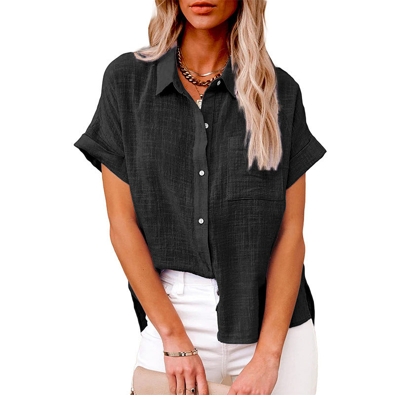 AUDRINE™ – Comfy Casual Button-Up Blouse
