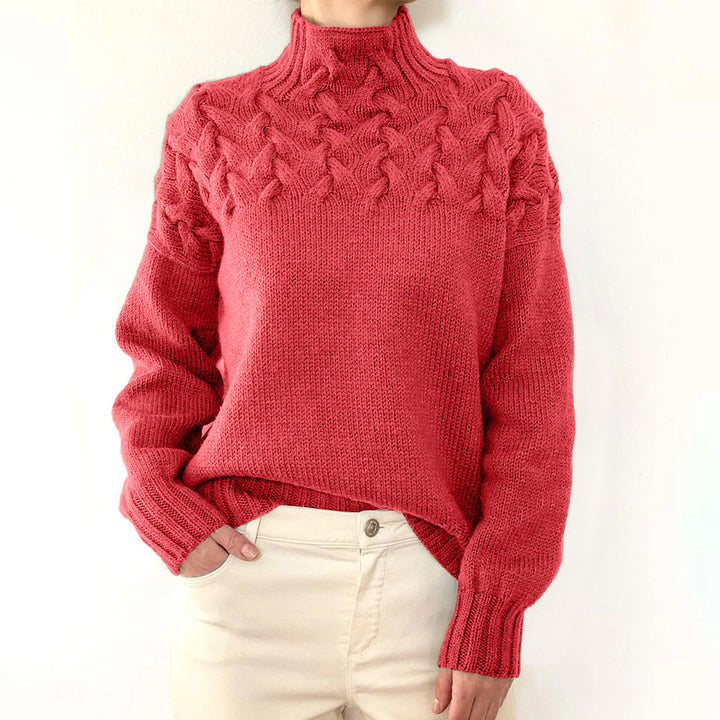 ALINA™ – High Neck Long Sleeve Sweater