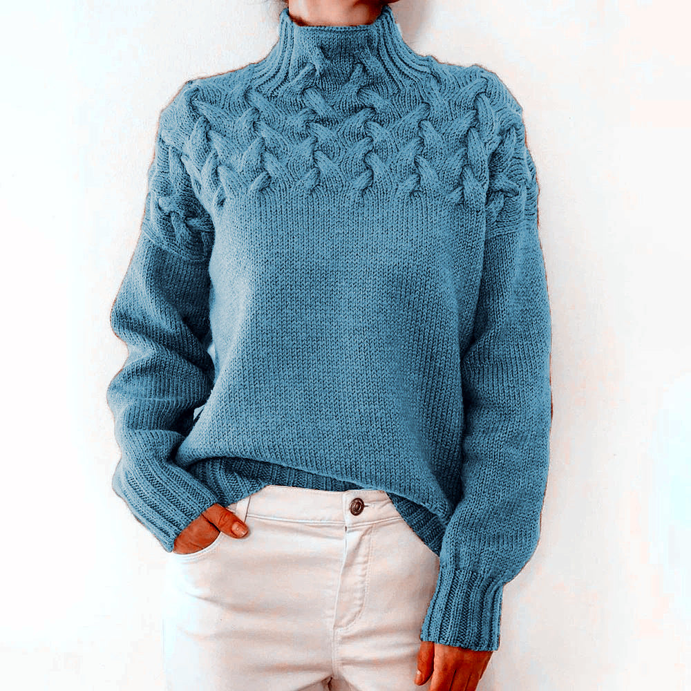 ALINA™ – High Neck Long Sleeve Sweater