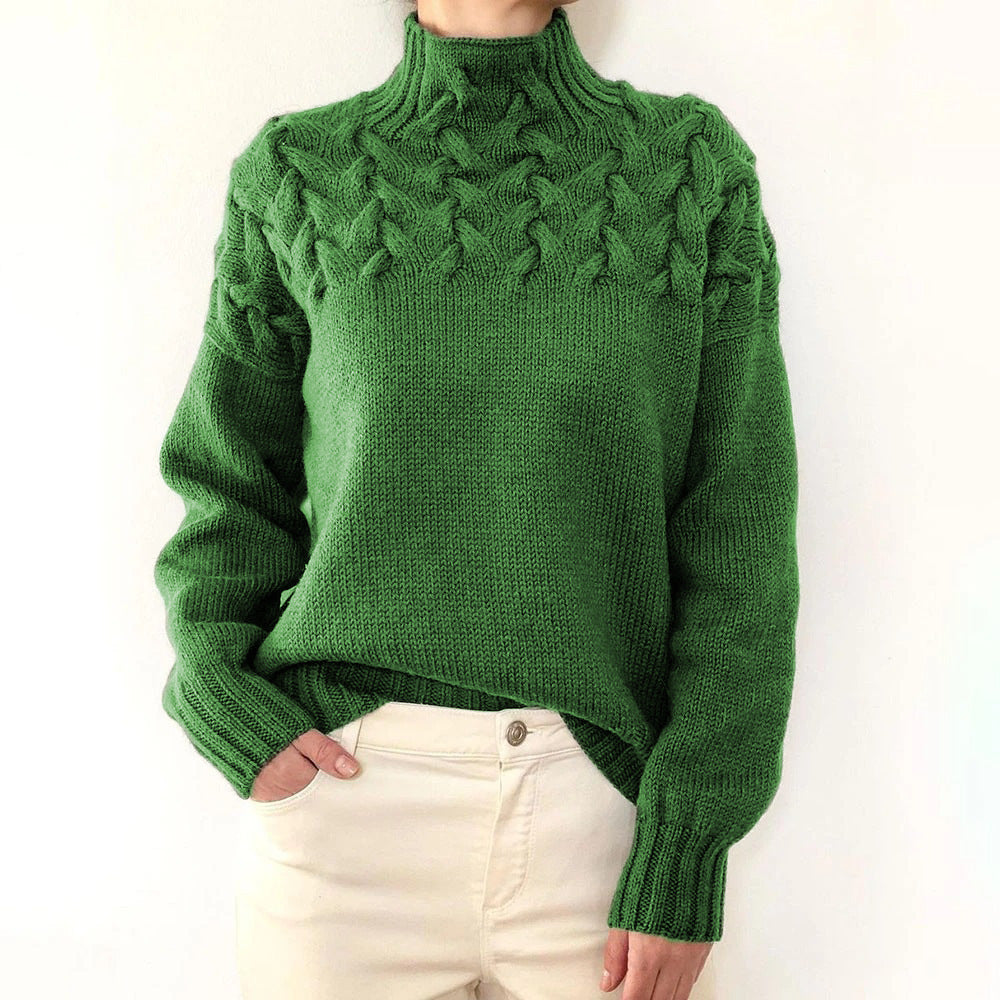 ALINA™ – High Neck Long Sleeve Sweater