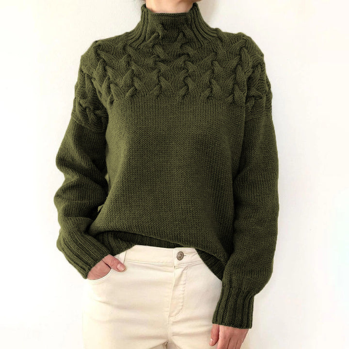 ALINA™ – High Neck Long Sleeve Sweater