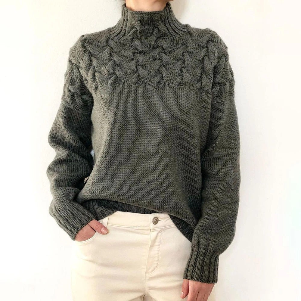 ALINA™ – High Neck Long Sleeve Sweater
