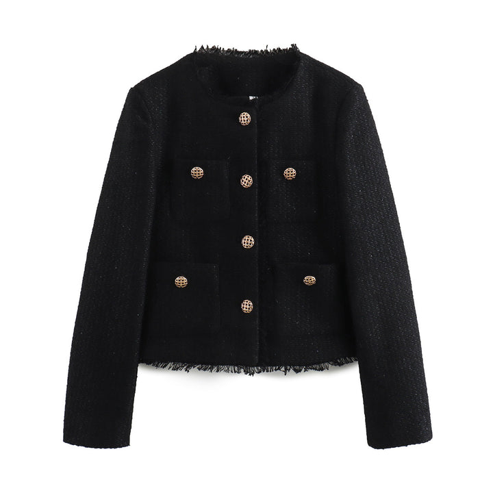 AMELIE™ – Cropped Tweed Button Jacket