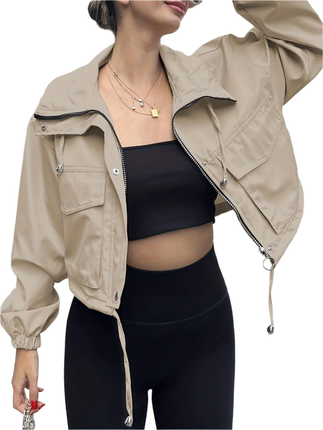 AGAPITA™ – Lightweight Zip-Up Cropped Jacket