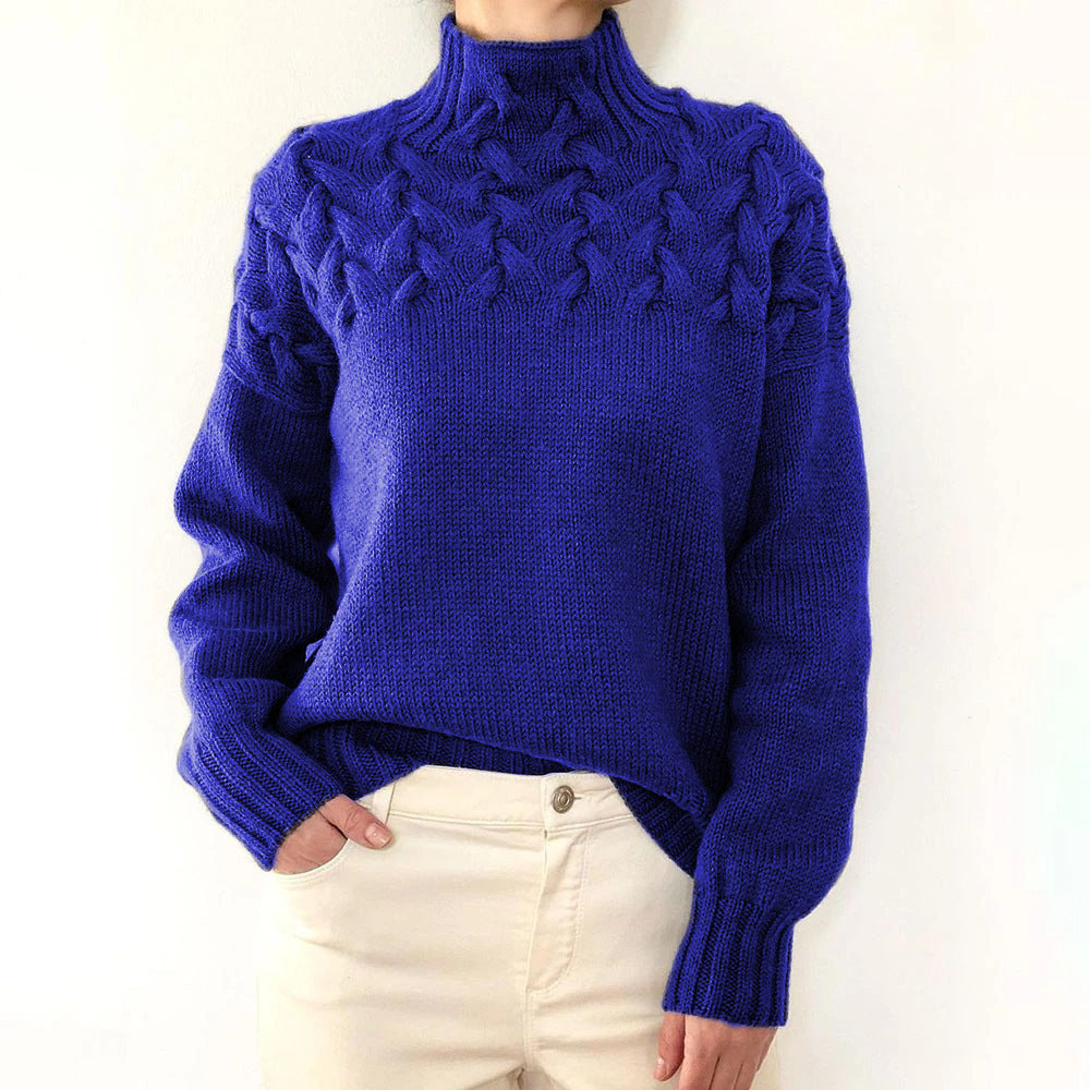 ALINA™ – High Neck Long Sleeve Sweater