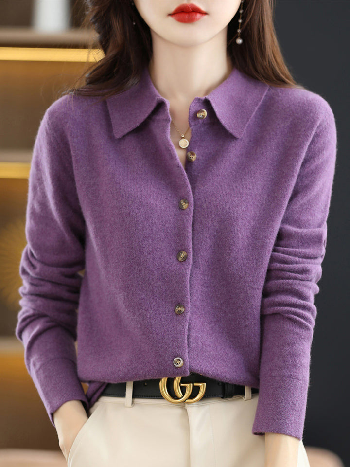 ELORA™ – Classic Button Knit Blouse