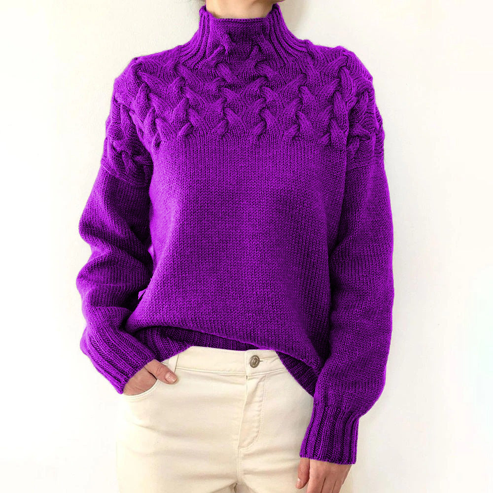 ALINA™ – High Neck Long Sleeve Sweater
