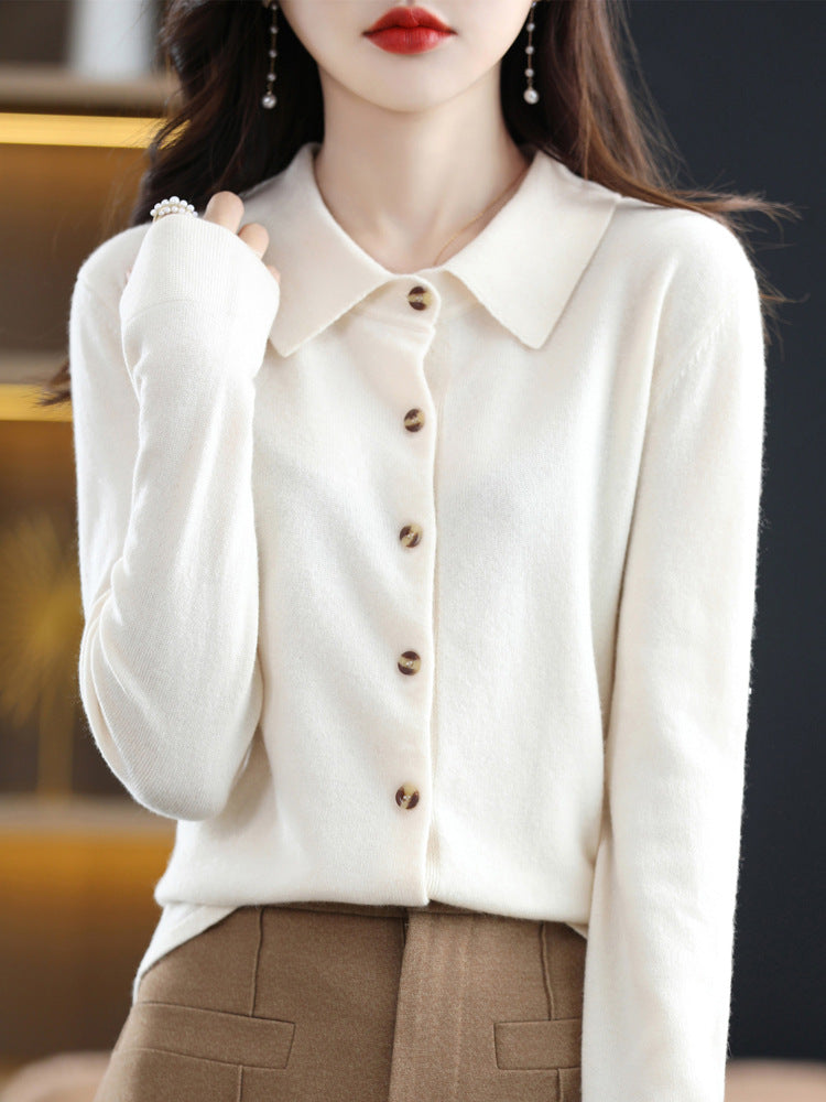 ELORA™ – Classic Button Knit Blouse