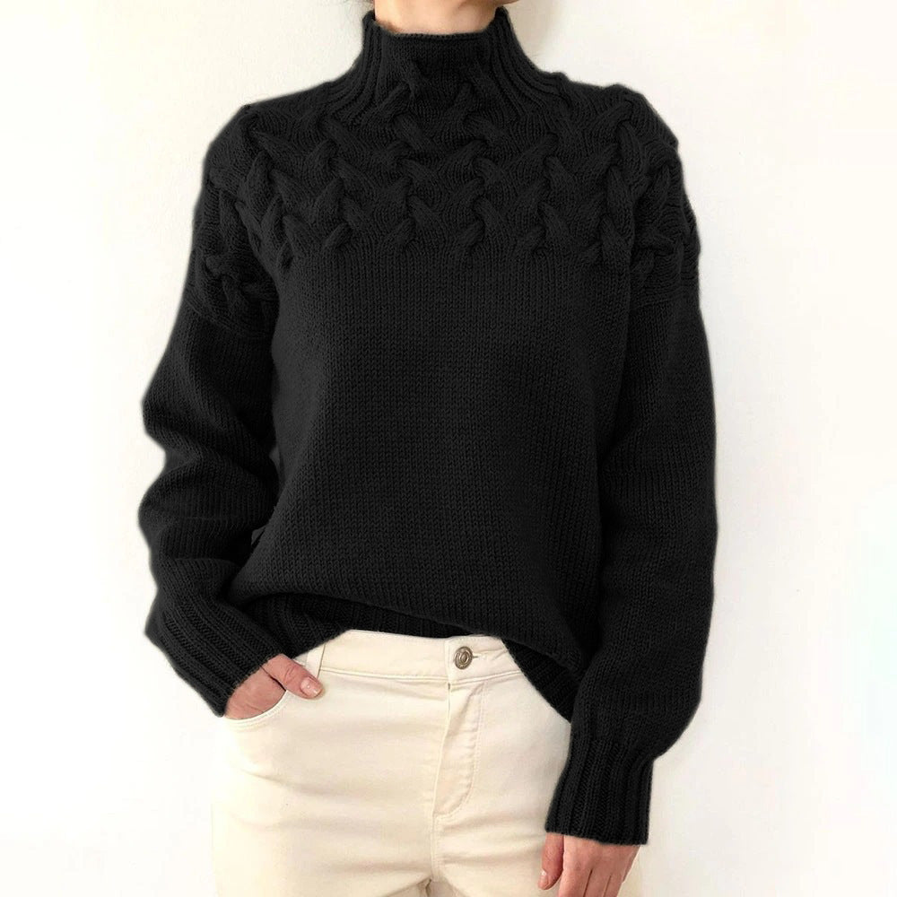 ALINA™ – High Neck Long Sleeve Sweater